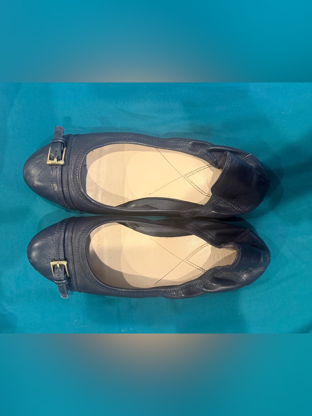 Navy Leather Ballet Flats - Comfort Slip-On Cole haan 8